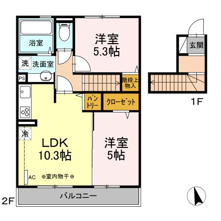 サニーサイド Ⅰ 202号室 間取り