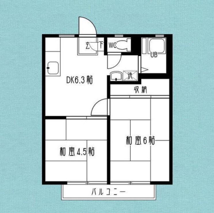 サニーハイツ 202号室 間取り