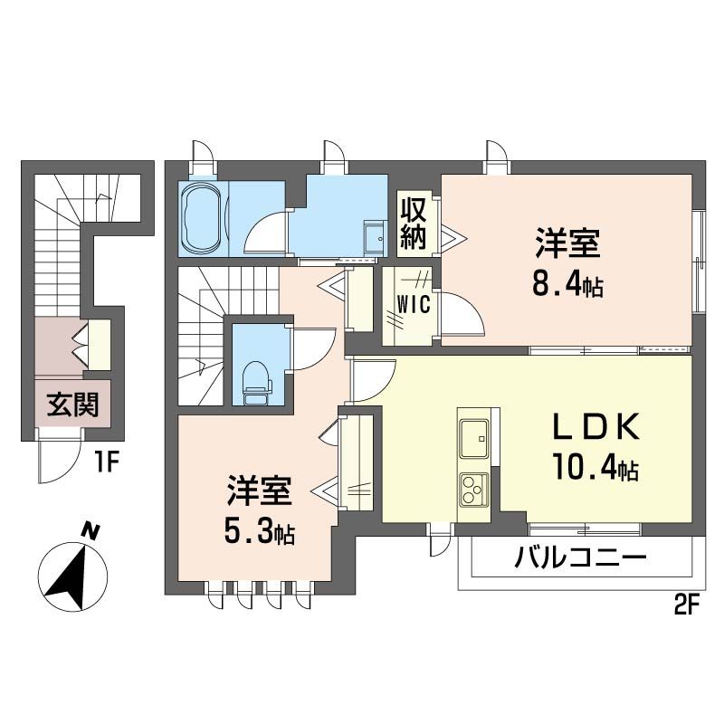 ヌーンリバー　Ⅲ 202号室 間取り