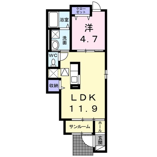 レジュール本厚木Ⅰ 103号室 間取り