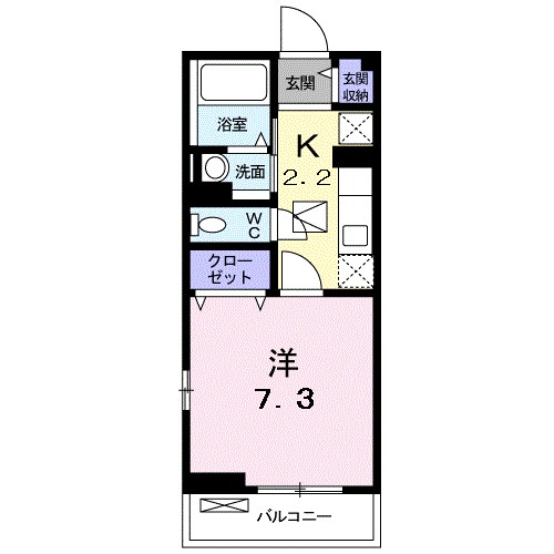 フレスクーラ 102号室 間取り