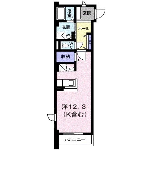 プリュジュール 204号室 間取り