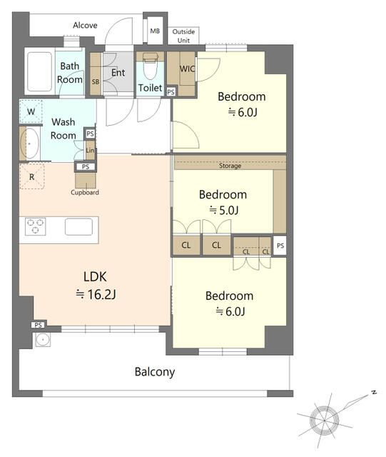 セルアージュ湘南ブリエテラス 207号室 間取り