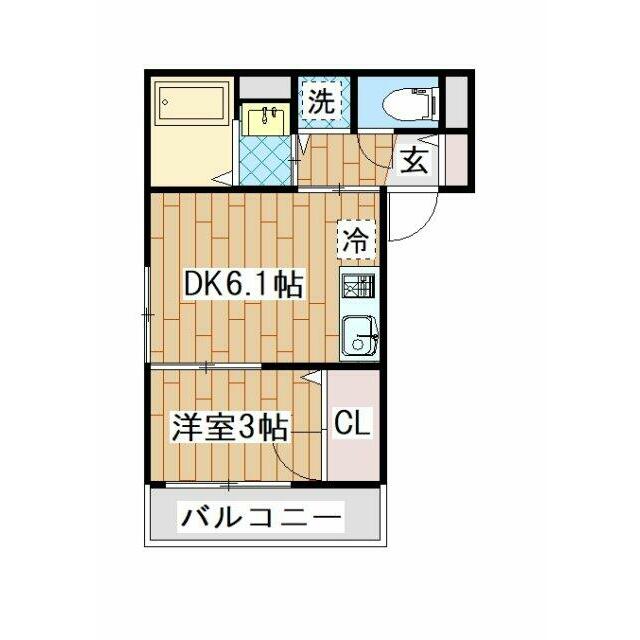 横浜元町ガーデン離宮Ｂ棟 206号室 間取り