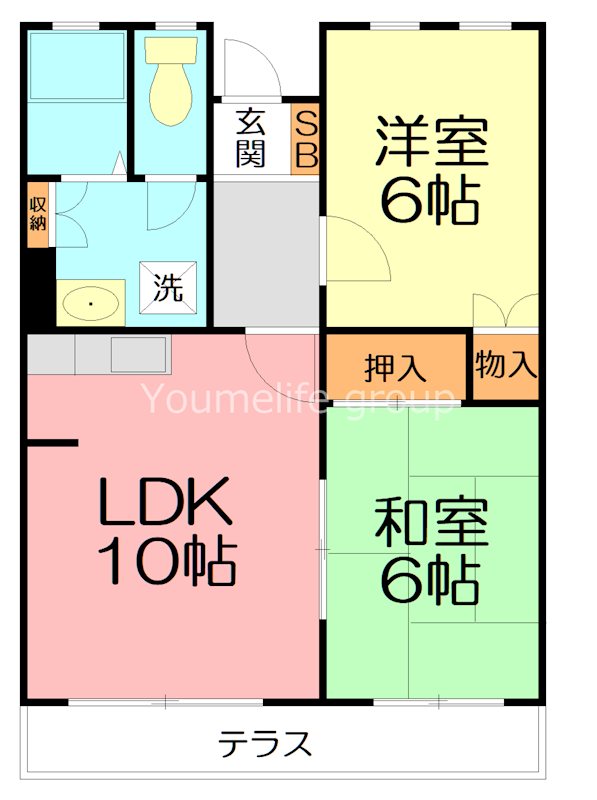 第1萬屋グリーンハイツ 202号室 間取り
