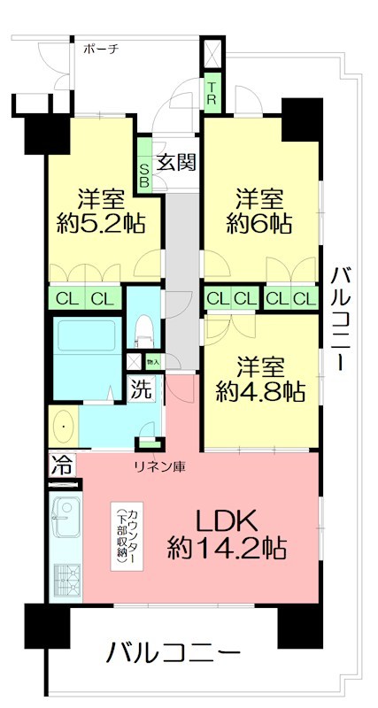 アイディーコート本厚木シティーゲート 304号室 間取り