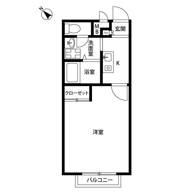 アンプルール クラージュ 逗子A 203号室 間取り