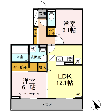 ルミエール 103号室 間取り