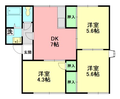 アーバンヒル 102号室 間取り