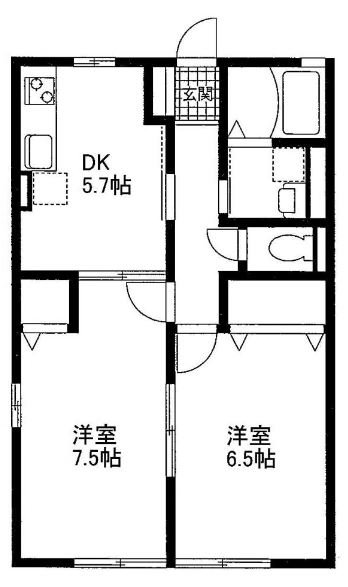 フローラ藤間 105号室 間取り