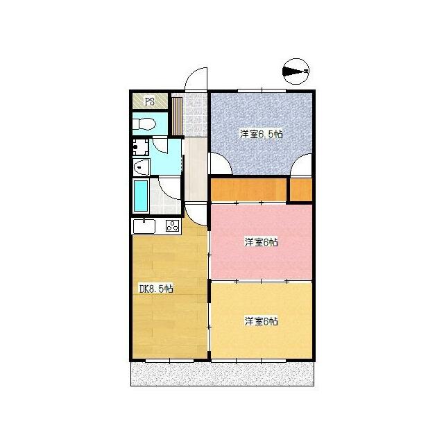 シャトー中曽根 206号室 間取り