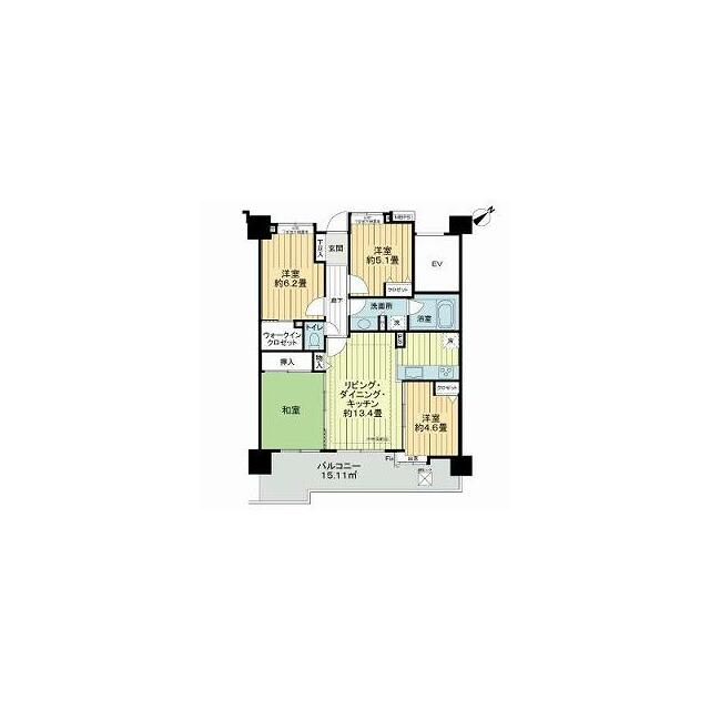ライオンズマンション茅ヶ崎グランコースト 609号室 間取り