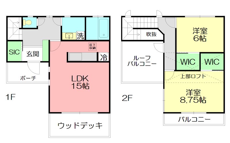 アベニール est 108号室 間取り