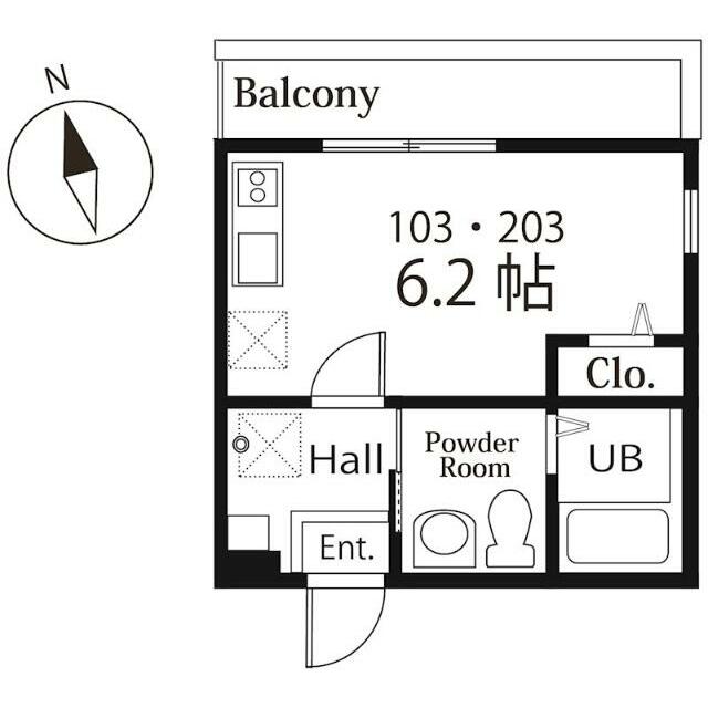ハーミットクラブハウスＣｈｅｒｒｙ 103号室 間取り