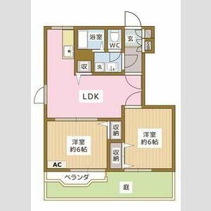 カーサグランビューＡＢ A103号室 間取り