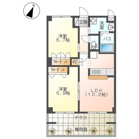 EVER SHINE SHONAN 0102号室 間取り