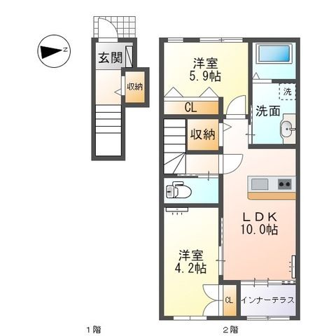 フェリーチェ 201号室 間取り