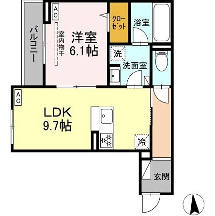 エスペリア栄町 202号室 間取り