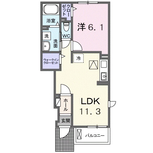 ルミナーレ 102号室 間取り