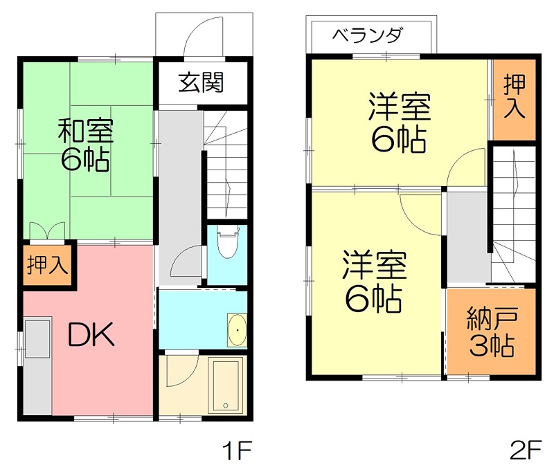 白岩ハイツ B号室 間取り