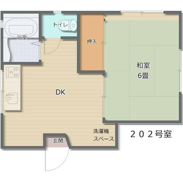 矢留荘 201号室 間取り