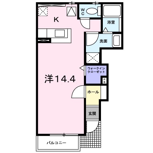 ソレアード・ピノ 102号室 間取り