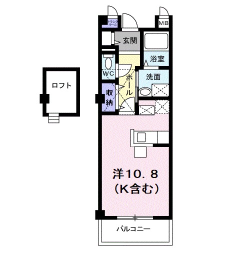 プリュジュール 302号室 間取り