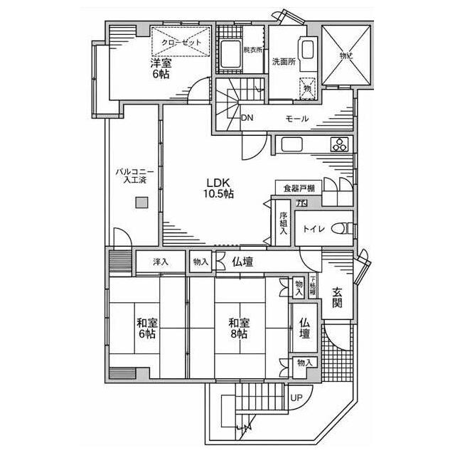 リバーストーン 4F号室 間取り
