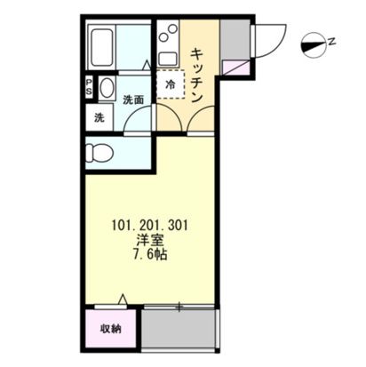 (仮称)長後Ⅴアパート 201号室 間取り