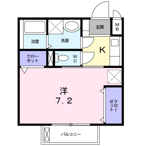 エスポワメゾン 202号室 間取り