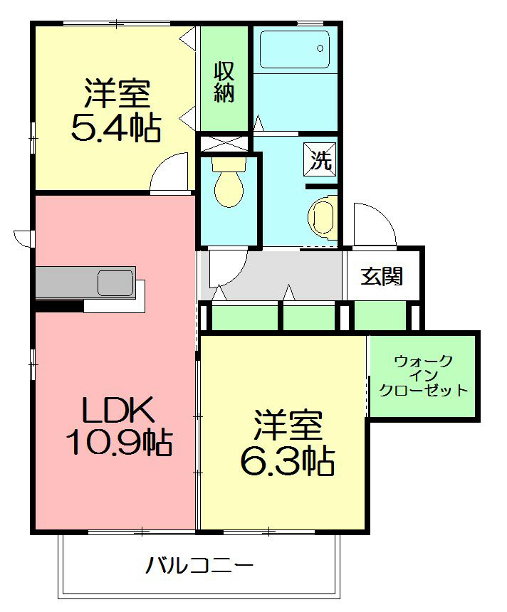 メルヴェール湘南 201号室 間取り