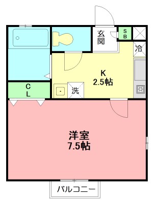 ボヌール 201号室 間取り