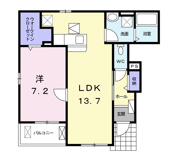 アイリスA 101号室 間取り