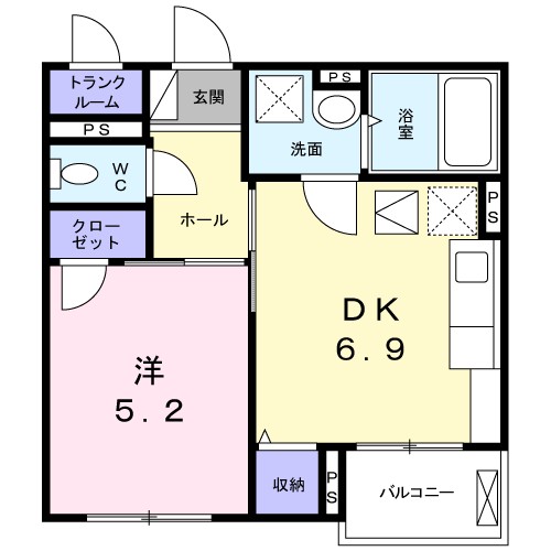 ナトゥーラ レ ミル 203号室 間取り