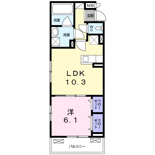 カーンズ高座渋谷 205号室 間取り