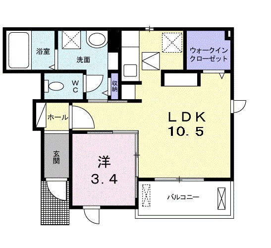 カーサ・フェリーチェ 104号室 間取り