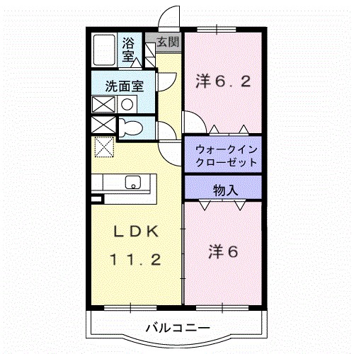サンクレメント 303号室 間取り