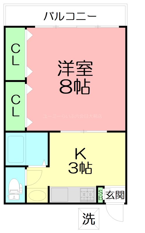 横山ハイツ 202号室 間取り