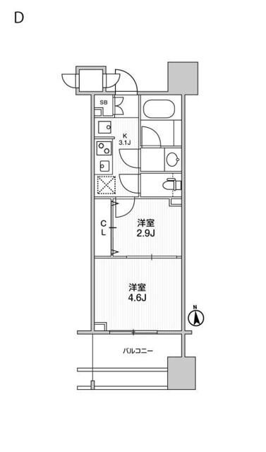 TOPAZ本厚木 1204号室 間取り