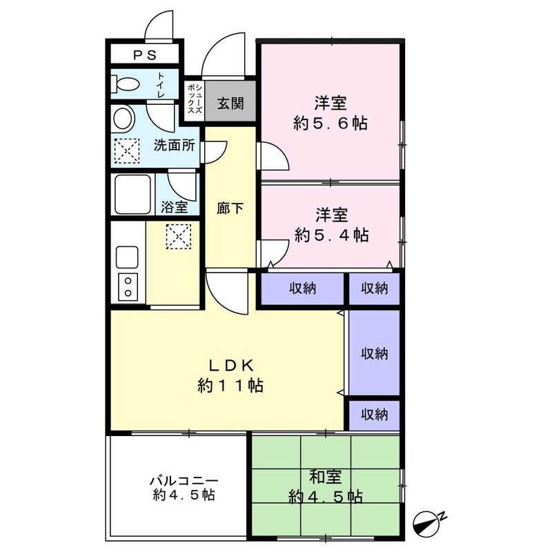 クリーン・ブルー 301号室 間取り