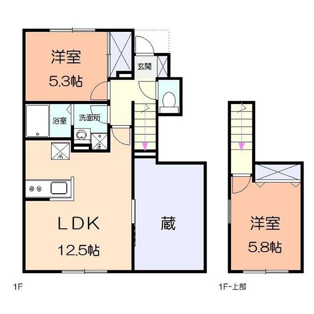 Ｓｕｎｎｙ　Ｃｏｕｒｔ　Ｌ 102号室 間取り