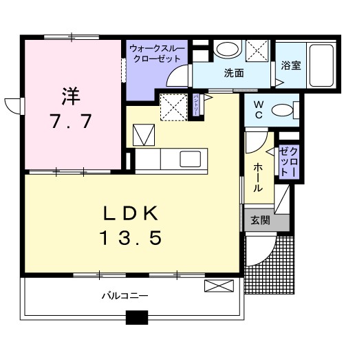 ラ ボール 101号室 間取り