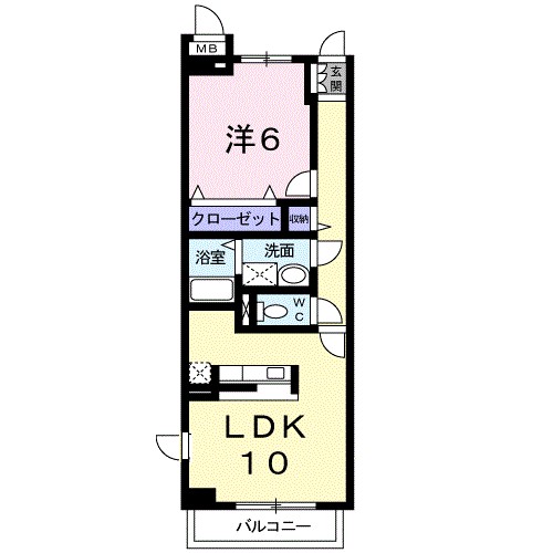 リーヴァ蛍田 104号室 間取り