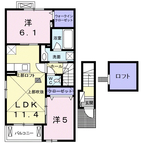 Ａｒｕｖｉｔａ　Ｅ 201号室 間取り