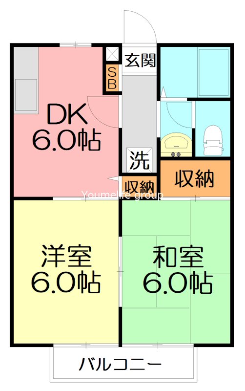 シャトレ妻田 101号室 間取り