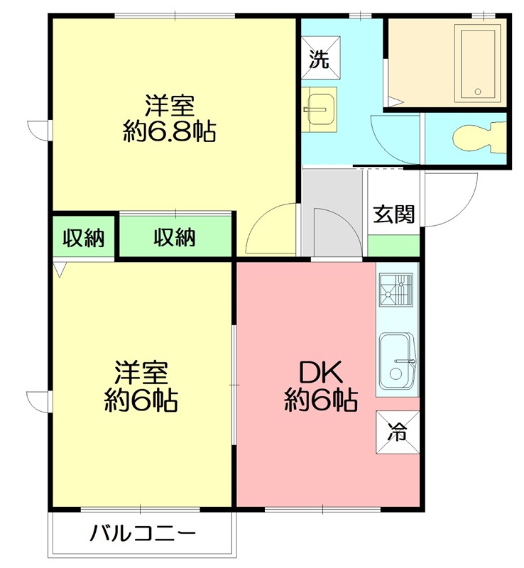 ランドコートA棟 201号室 間取り