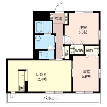 ソレイユ湘南　Ｅ 301号室 間取り