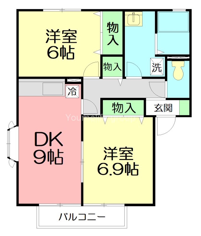 グランパルティールB 201号室 間取り