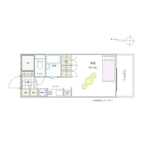 厚木アザレアビル 703号室 間取り