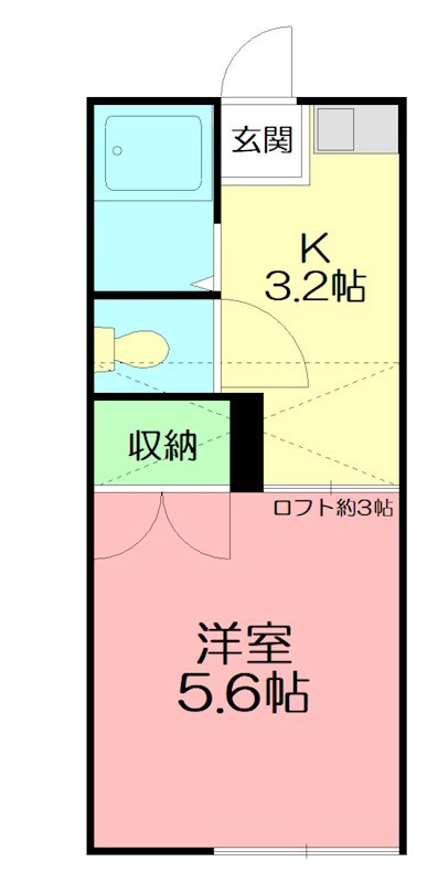 伊勢原市白根アパート 203号室 間取り